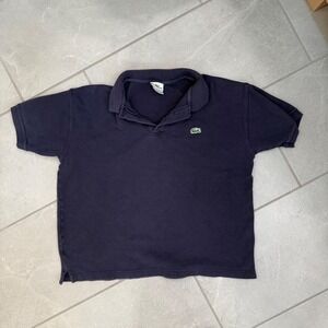 Lacoste Kids Navy Blue Short Sleeve Pique Polo Shirt Size 6 Crocodile Logo